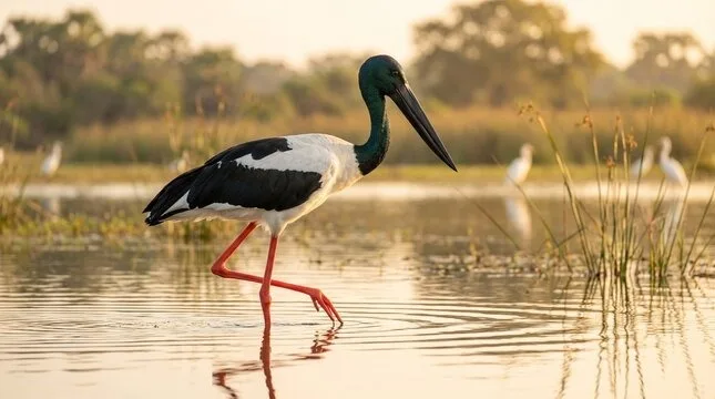 Black-necked stork in Sri Lanka