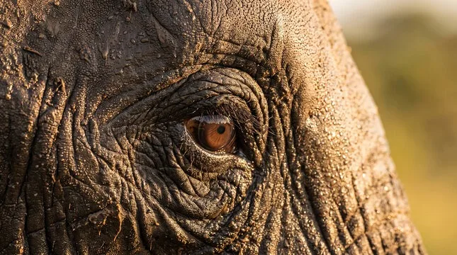Elephant eye close-up in Sri Lanka