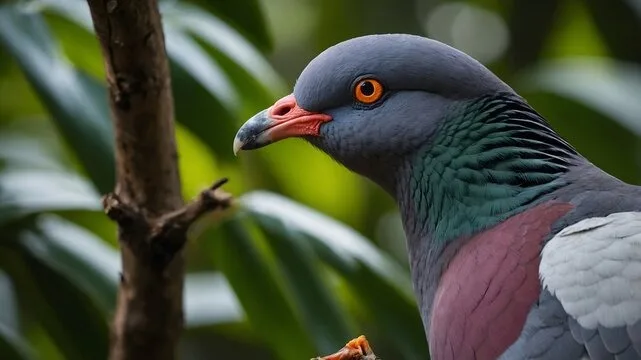 Pigeon in the forest canopy in Sri Lanka