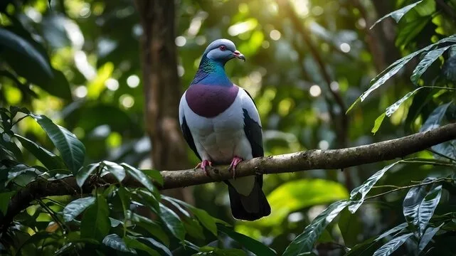 Pigeon on a branch in Sri Lanka