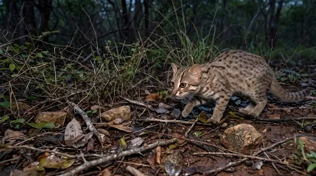 Rusty-spotted cat in Sri Lanka